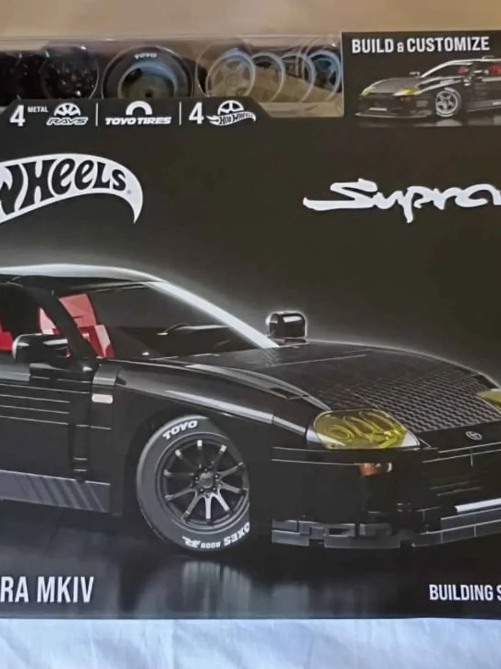 Hot Wheels Supra MKIV Build & Customize Toy Car Kit - Black